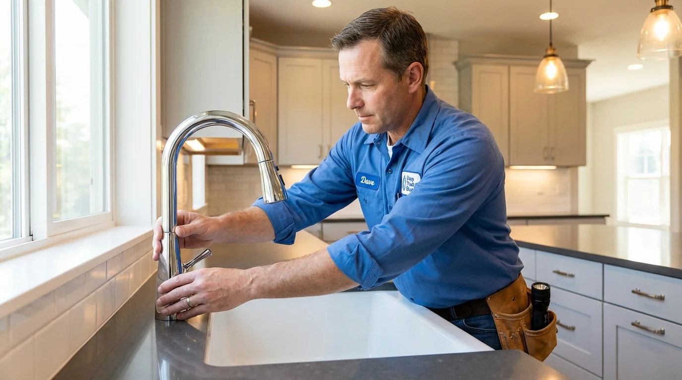 Kitchen faucet installation by Johns Plumbing LLC in Petaluma