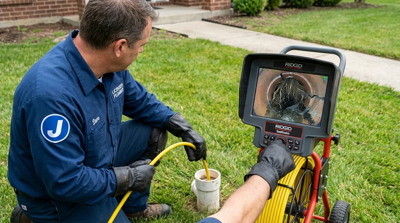 Sewer camera inspection being performed by Johns Plumbing LLC in Petaluma