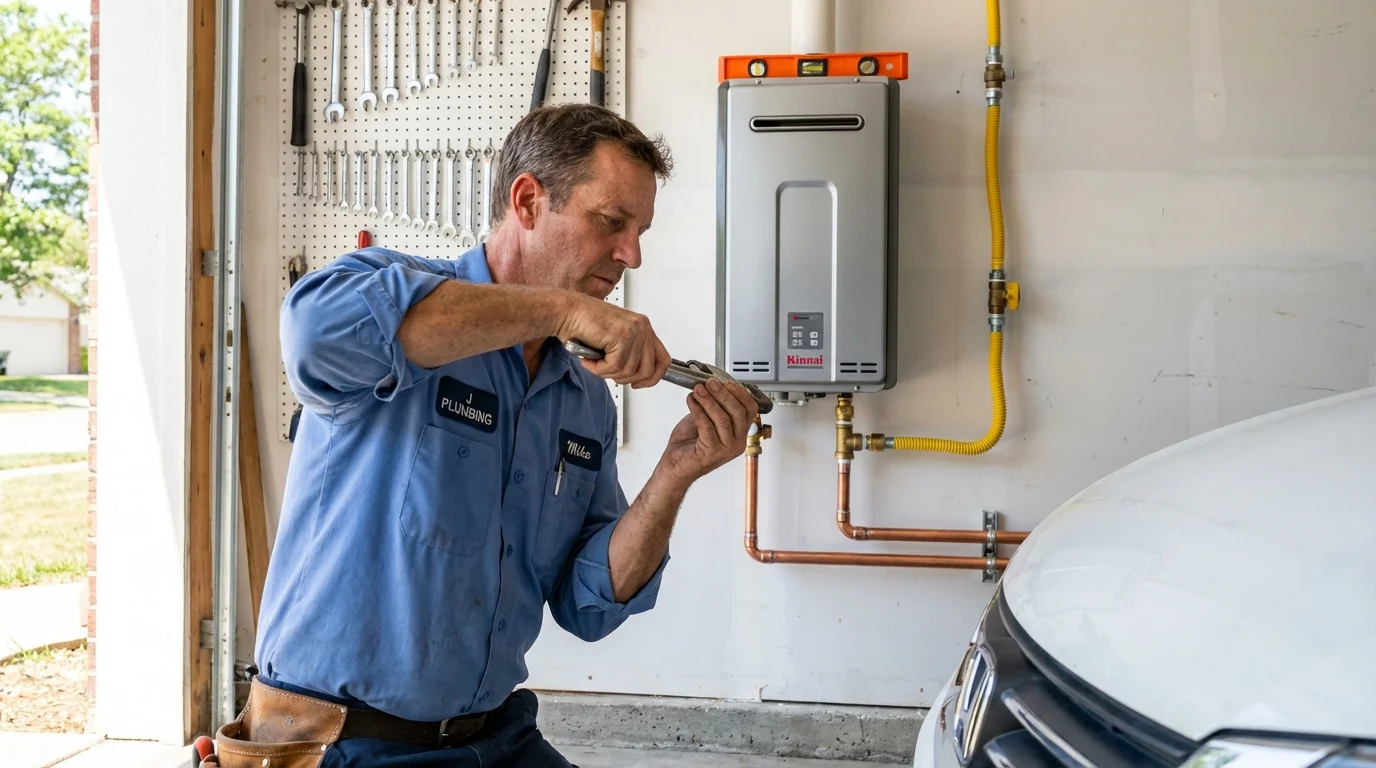 Tankless water heater installation by a Johns Plumbing LLC plumber in Petaluma